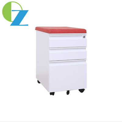 Cold Rolling Steel Gooseneck Mobile File Cabinet Rotating Assembled 3 Drawer