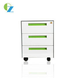 Three Drawer Mobile Pedestal Cabinet / Metal Filing Cabinet Office Furniture