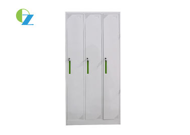 Three Doors Storage Cold Rolling Steel White Closet Wardrobe