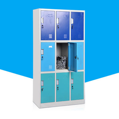 Office 9 Door Locker Style Cabinet Height 1850mm KD Structure