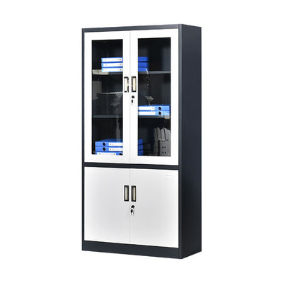 0.14cbm Glass Steel Office Cupboard With Adjustable Shelves
