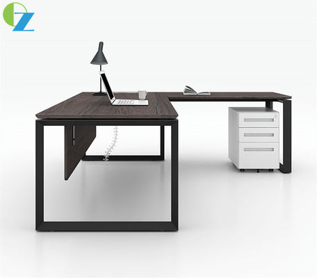 Melamine One Person Executive Office Desk L Shaped For Manager