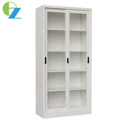 2 Glass Sliding Door File Steel Office Cupboard Metal Storage