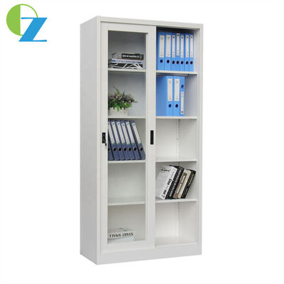 2 Glass Sliding Door File Steel Office Cupboard Metal Storage