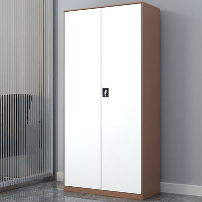 Gray 2 Swing Door Steel Office Cupboard With 5 Shelves Steel Document Filing Cabinet