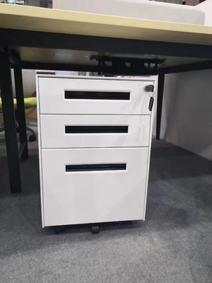 Pad Lock Steel Mobile Pedestal Movable Caster With 3 Drawders Storage Cabinet