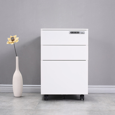Electronic Password Lock Mobile Pedestal 3 Drawer Metal Movable Cabinet